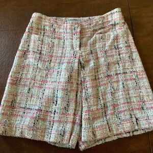 Chanel Tweed Shorts Culottes CC Button Pink Blue White Authentic 38